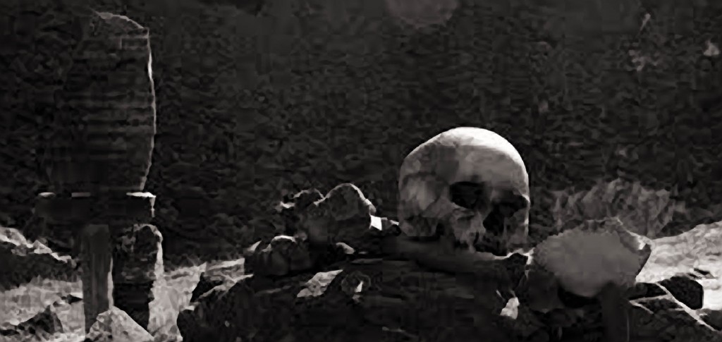 Skeletons at Roopkund lake, India